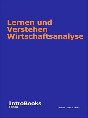 cover image of Lernen und Verstehen Wirtschaftsanalyse